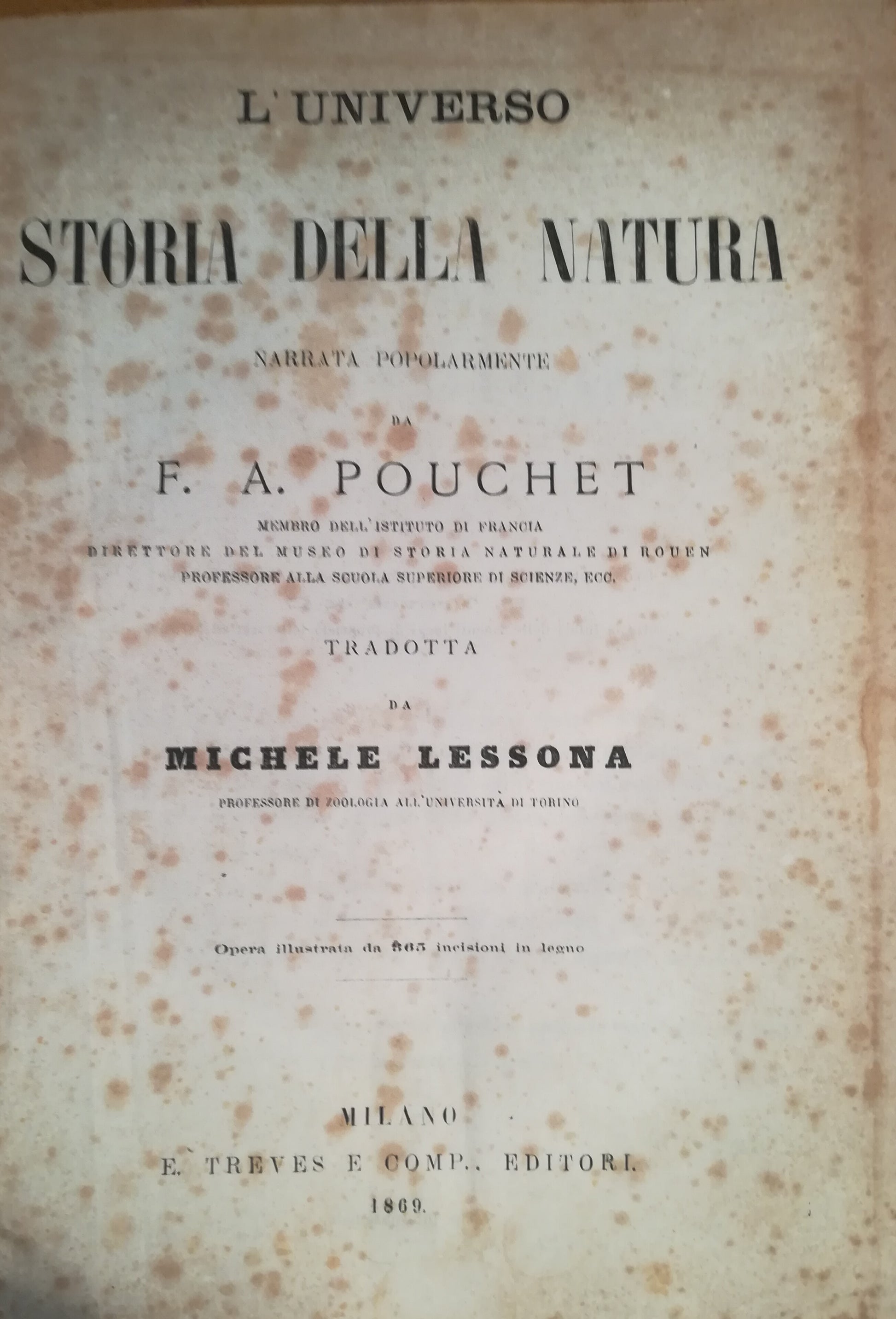 L'Universo. Storia della natura narrata popolarmente. - copertina