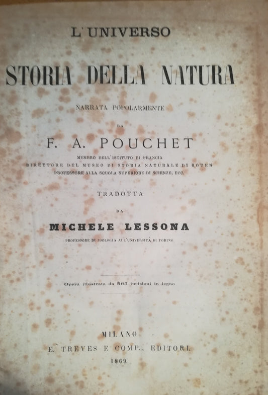 L'Universo. Storia della natura narrata popolarmente. - copertina