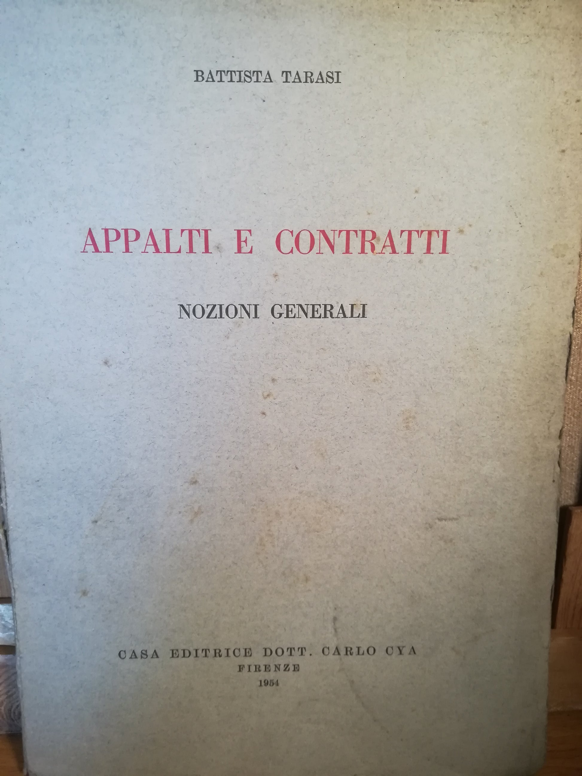 Appalti e contratti. Nozioni generali. - copertina