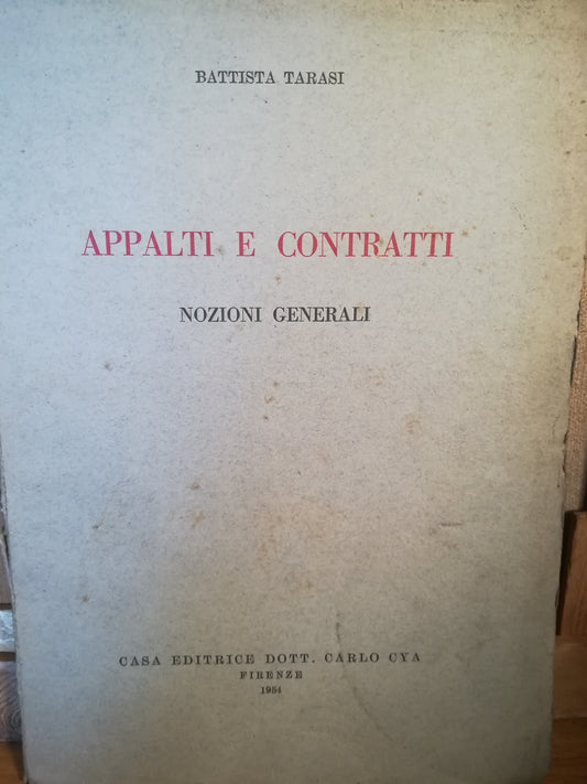 Appalti e contratti. Nozioni generali. - copertina