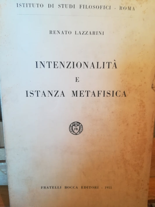 Intenzionalità e istanza metafisica - copertina