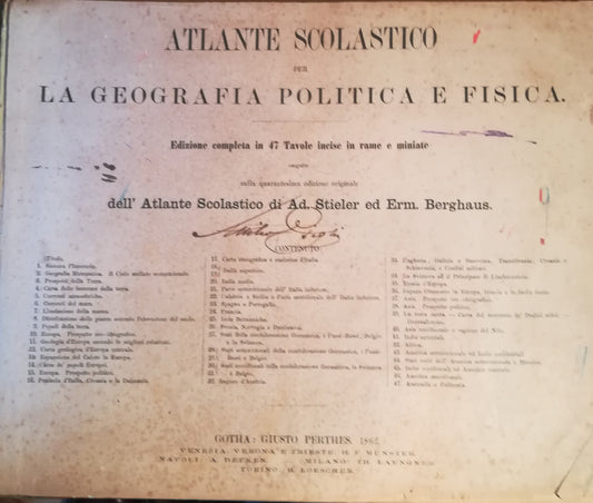 Atlante scolastico per la geografia politica e fisica. - copertina
