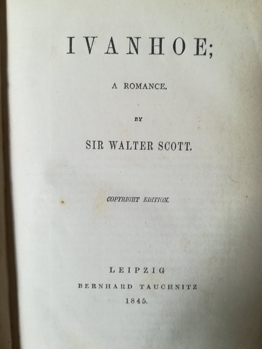 Ivanhoe. A Romance. - copertina