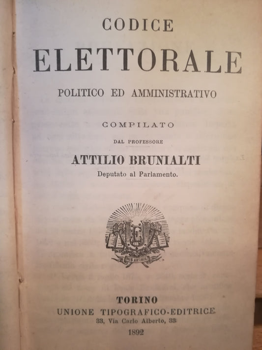 Codice elettorale politico ed amministrativo - copertina