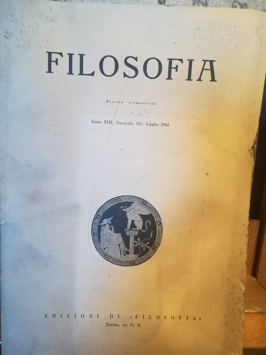 Filosofia. Anno XIII. III. Luglio 1962 - copertina