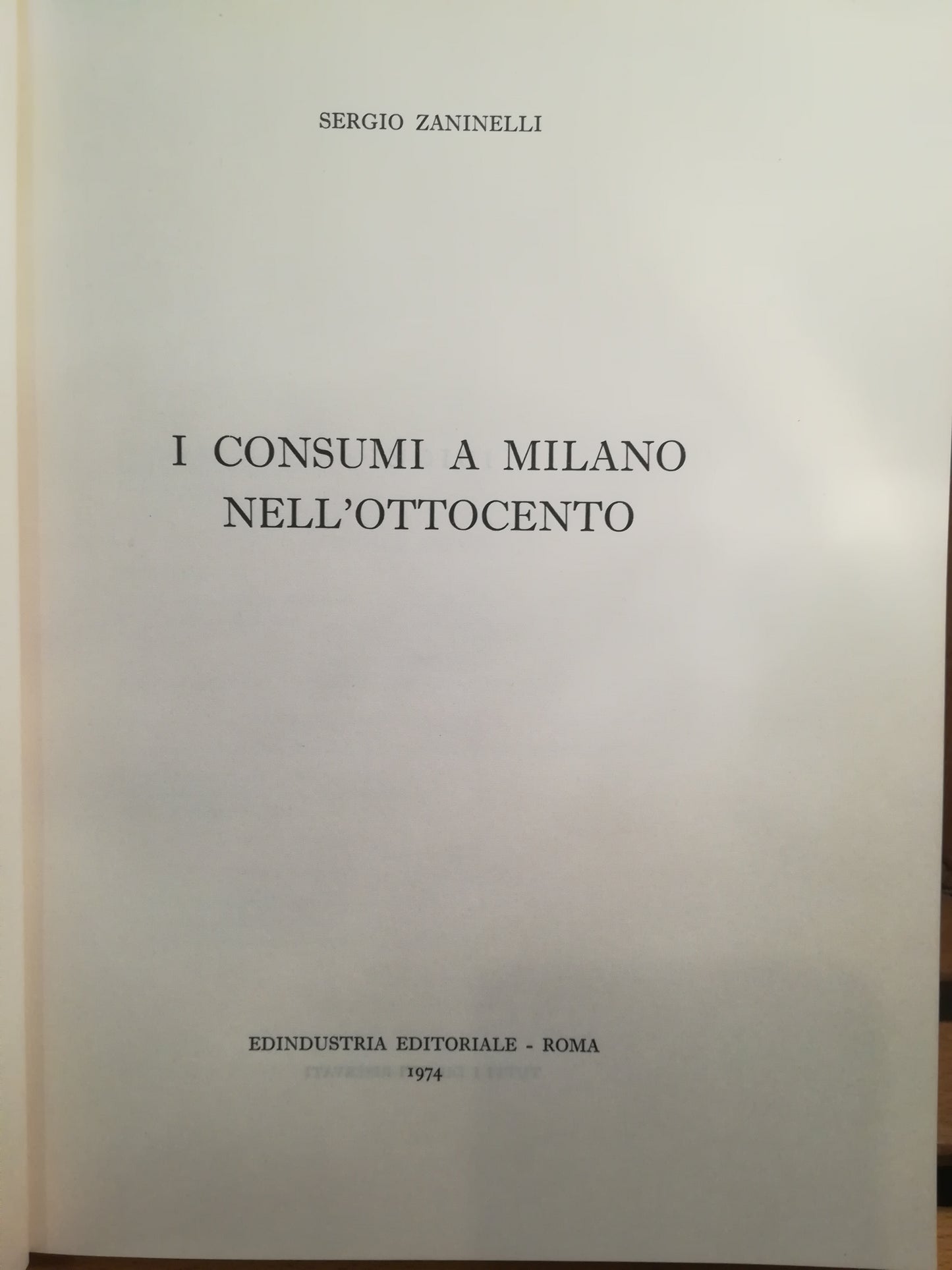 I consumi a Milano nell'Ottocento - copertina