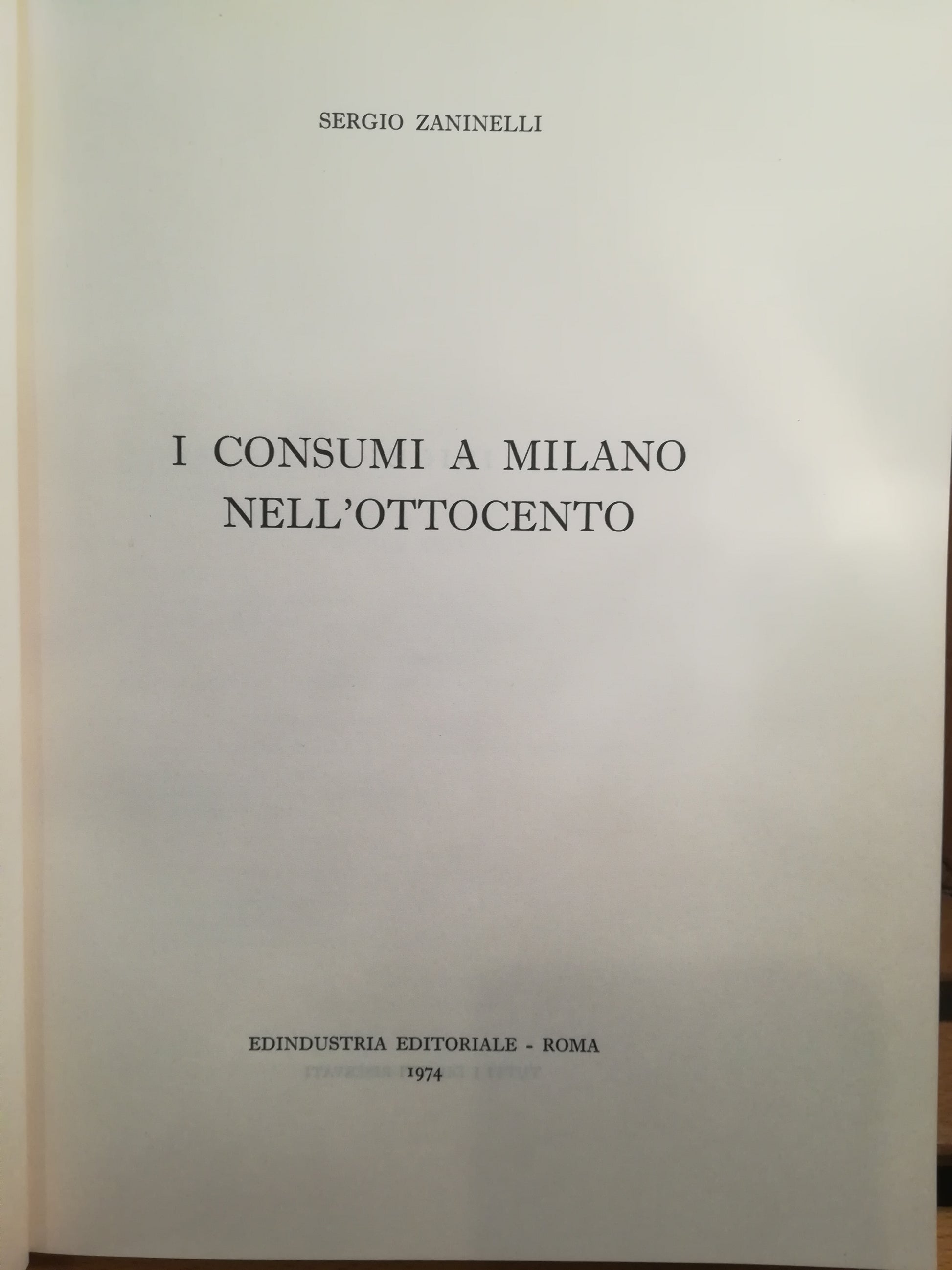 I consumi a Milano nell'Ottocento - copertina