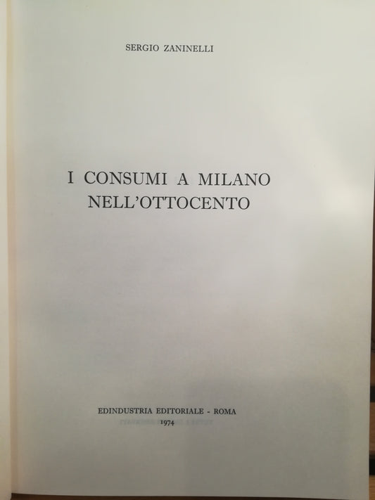 I consumi a Milano nell'Ottocento - copertina