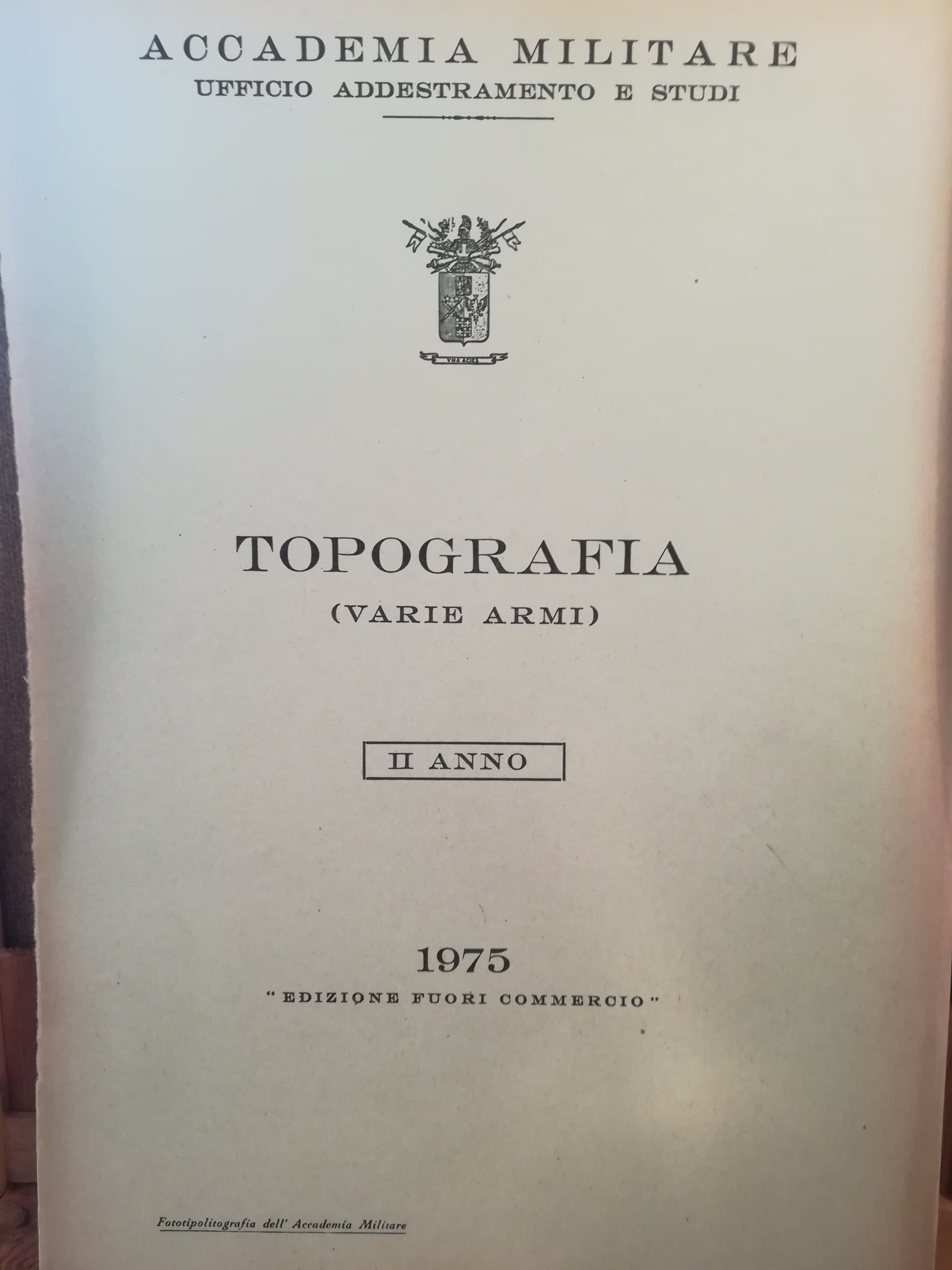 Accademia Militare. Ufficio Addestramento e Studi. Topografia (varie armi). II anno. - copertina