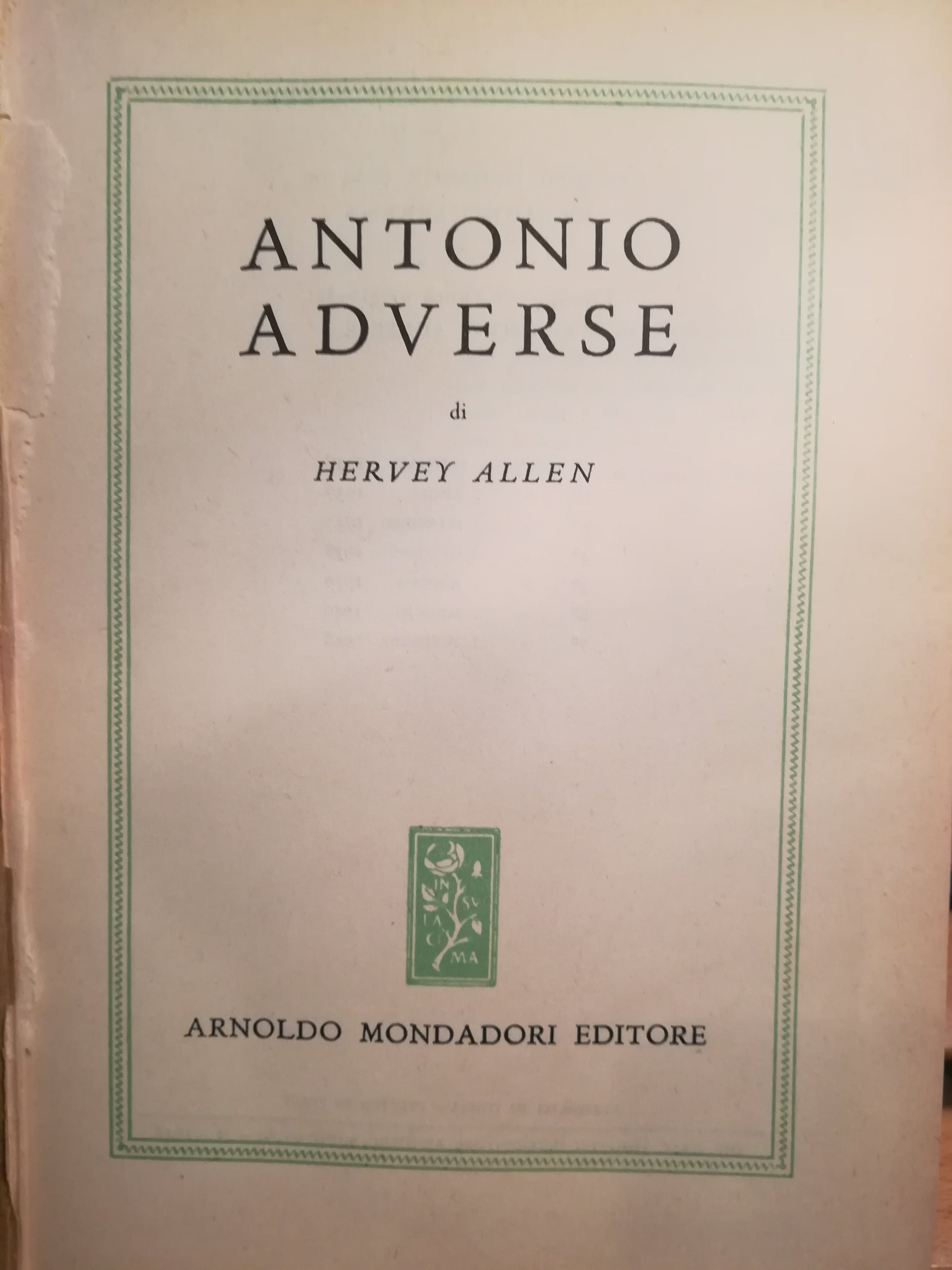 Antonio Adverse - copertina