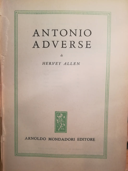 Antonio Adverse - copertina