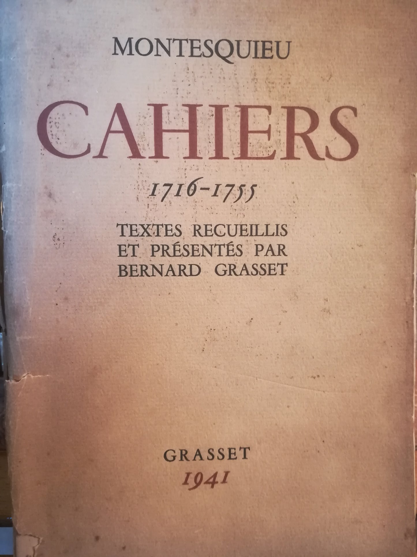 Cahiers. 1716-1755. - copertina