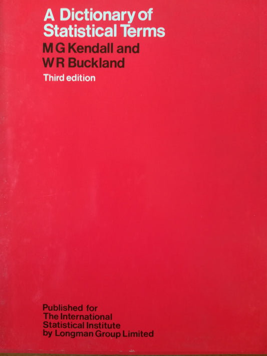 A Dictionary of Statistical Terms - copertina