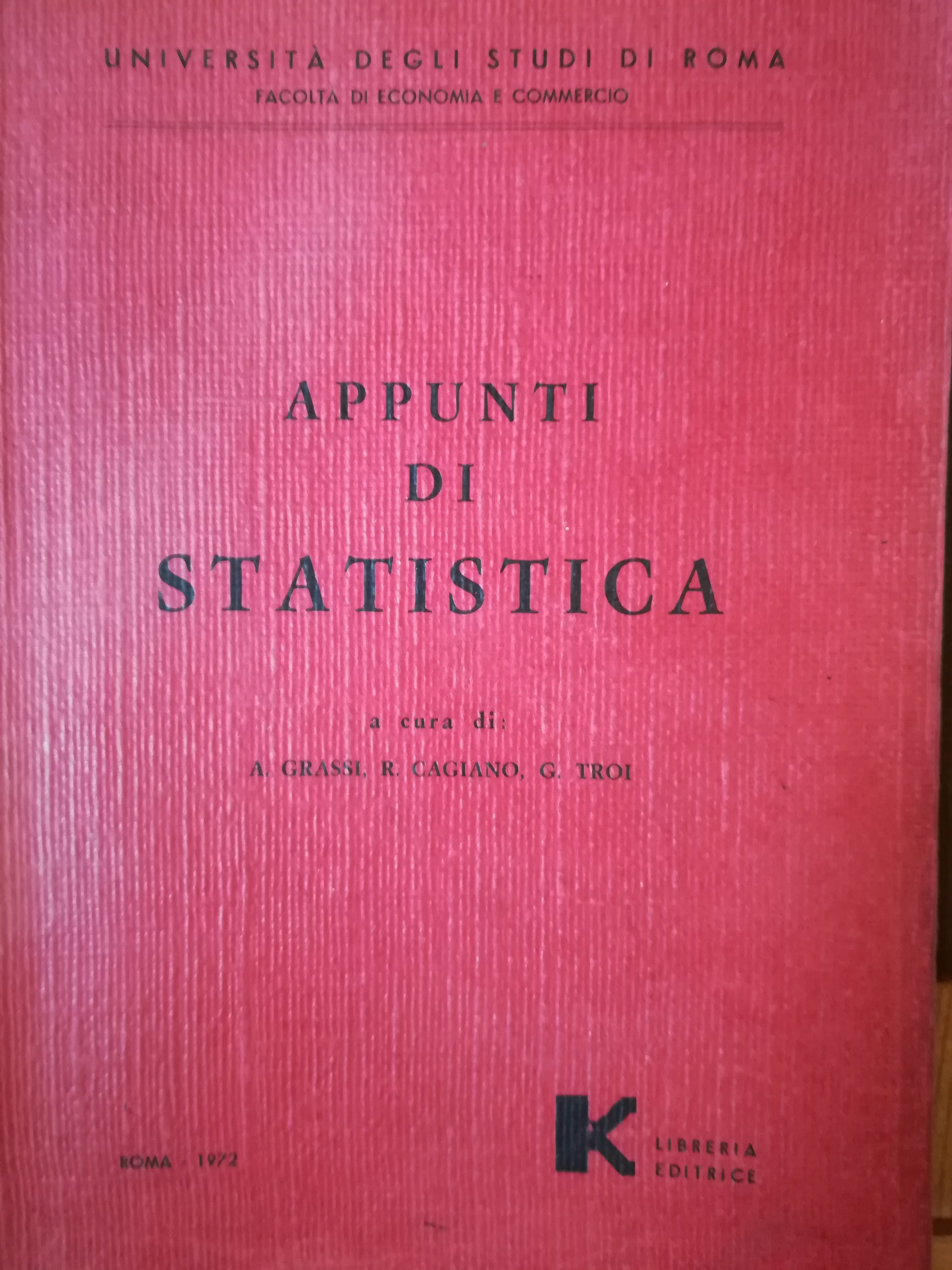 Appunti di statistica - copertina