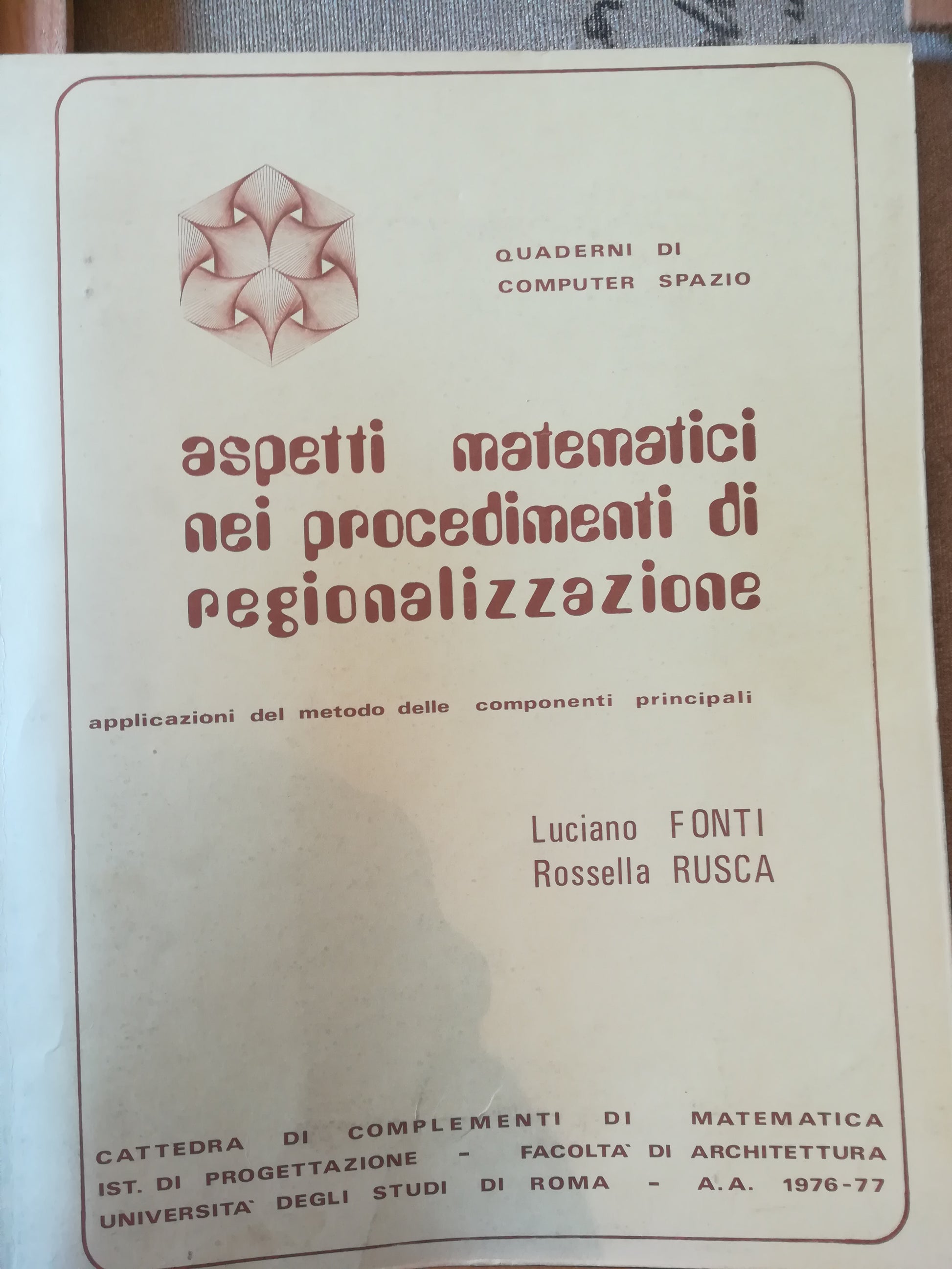 Aspetti matyematici nei procedimenti di regionalizzazione. - copertina