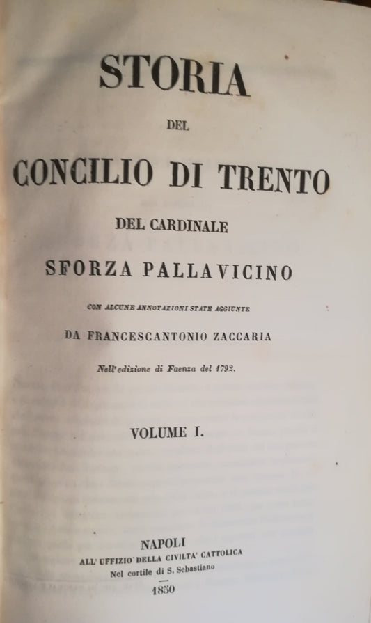Storia del Concilio di Trento. I. II. - copertina