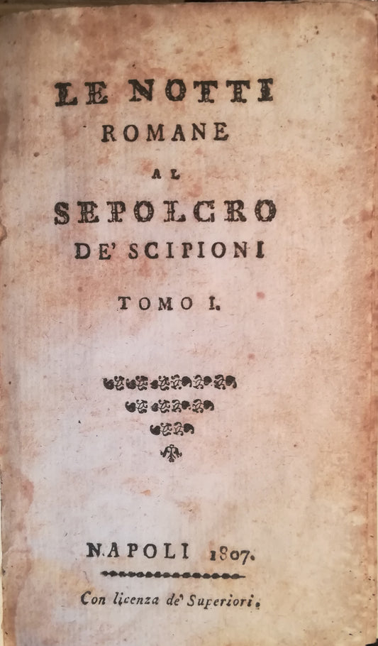Le notti romane al sepolcro de' Scipioni. I. II. - copertina