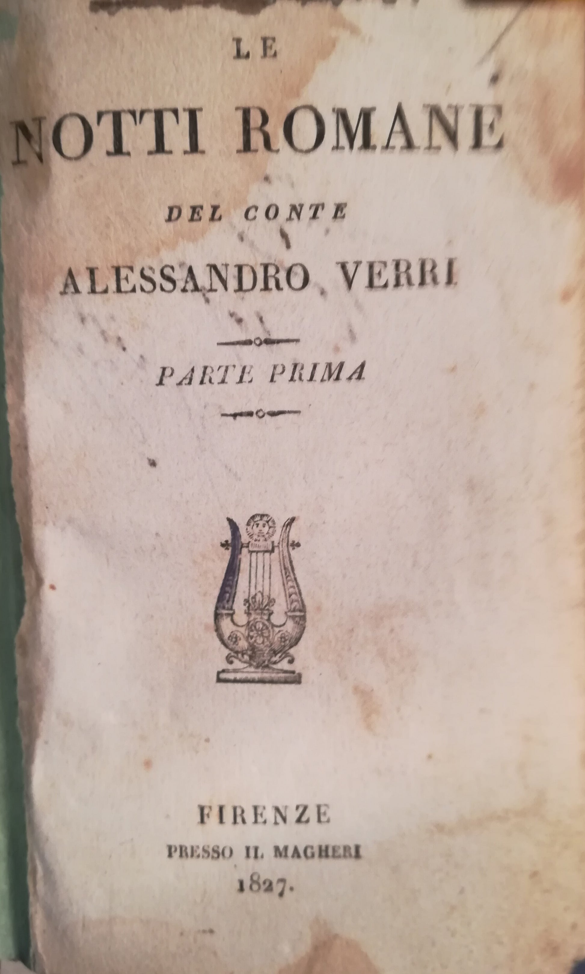 Le notti romane del conte Alessandro Verri. I. II. - copertina