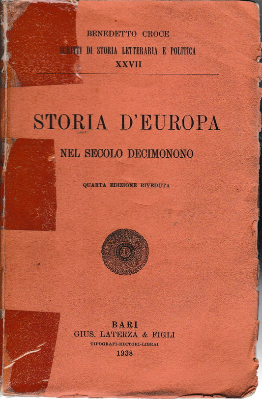 Storia d'Europa nel secolo decimonono - copertina