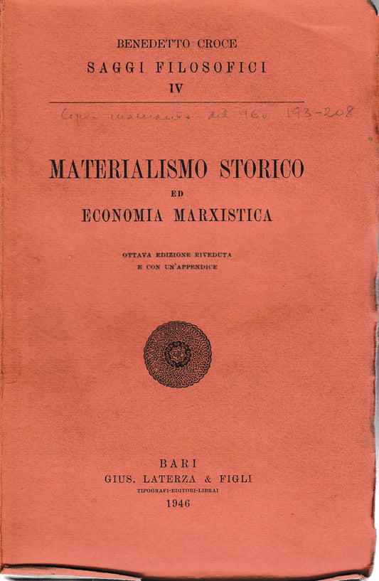 Materialismo storico ed economia marxistica - copertina