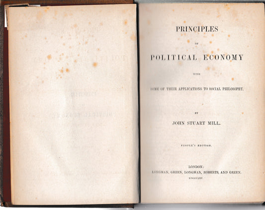 Principles of political economy, with some of their applications to social philosophy - copertina