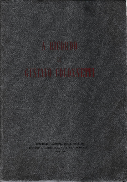 A ricordo di Gustavo Colonnetti - copertina