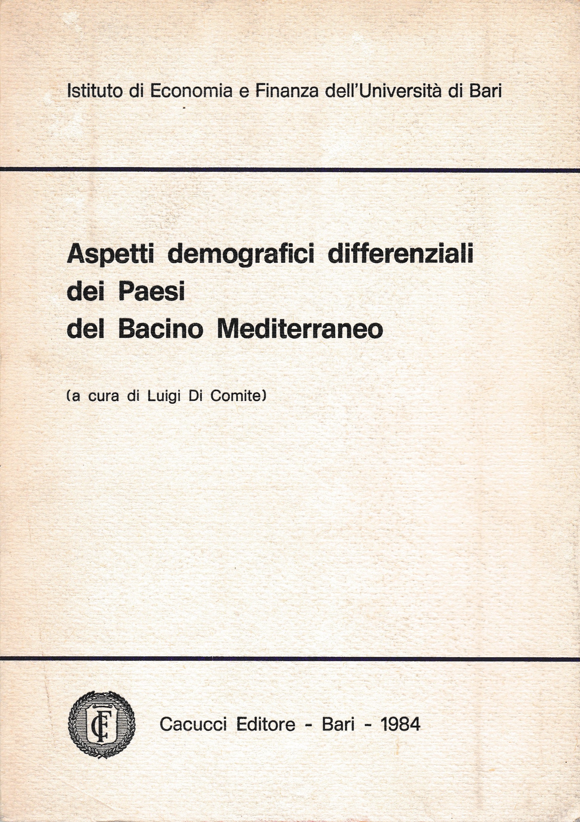 Aspetti demografici differenziali dei Paesi del Bacino Mediterraneo - copertina