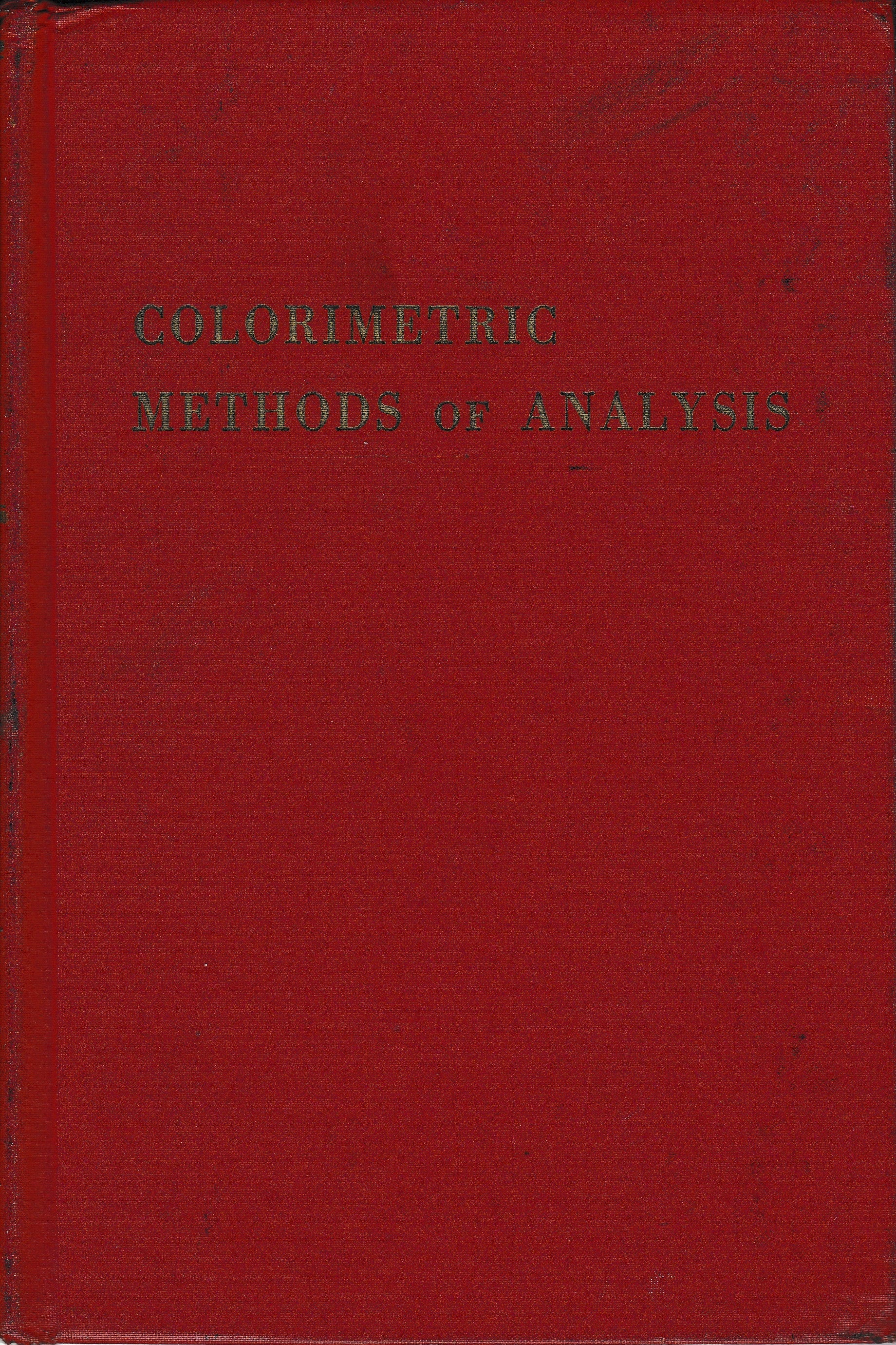 Colorimetric methods of analisis - copertina