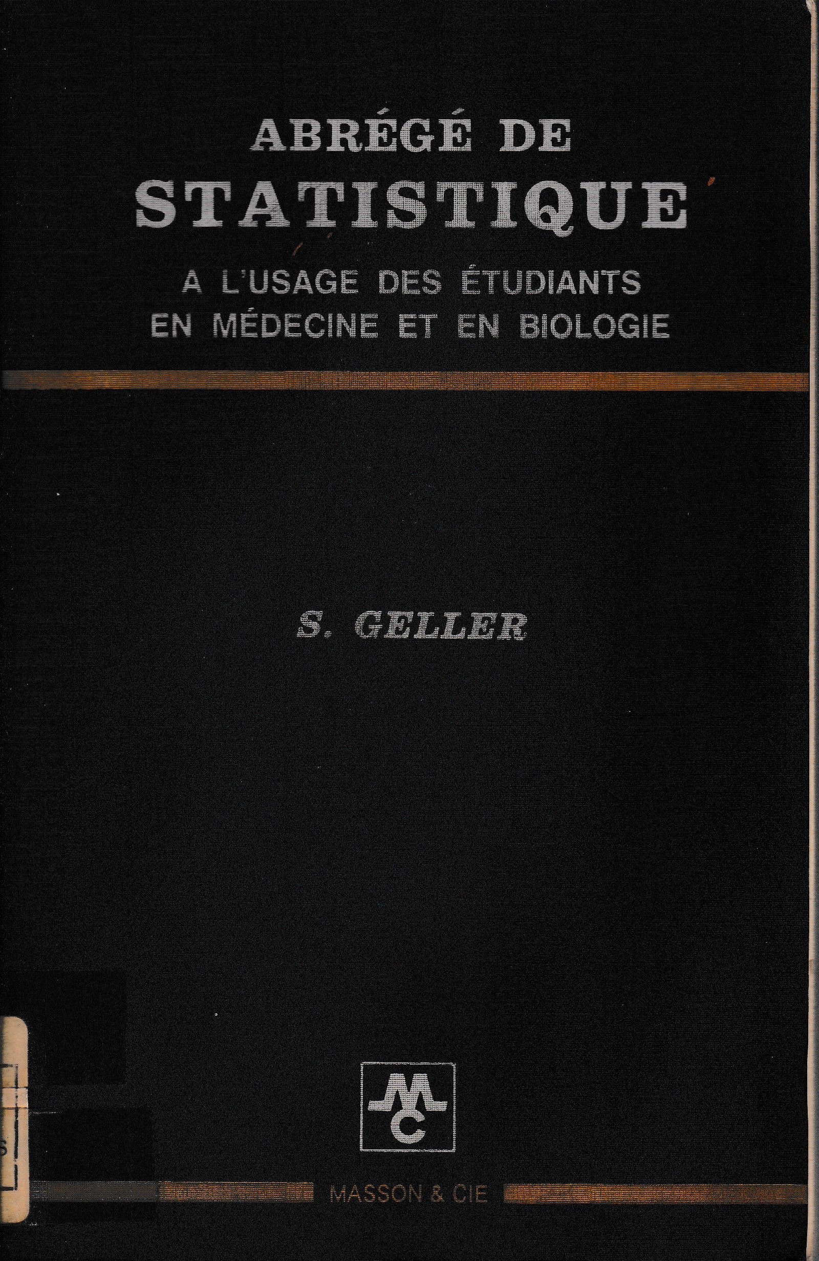 Abrégé de statistique - copertina