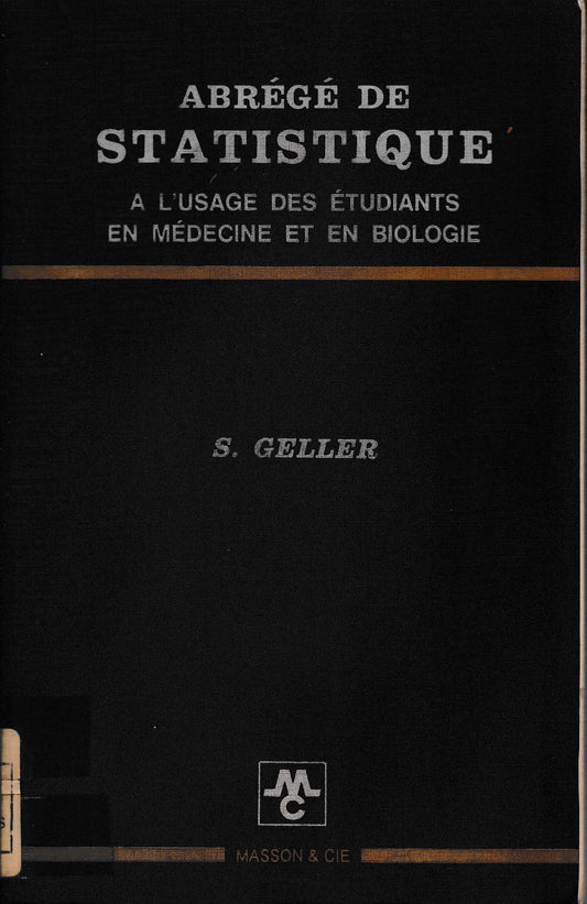 Abrégé de statistique - copertina