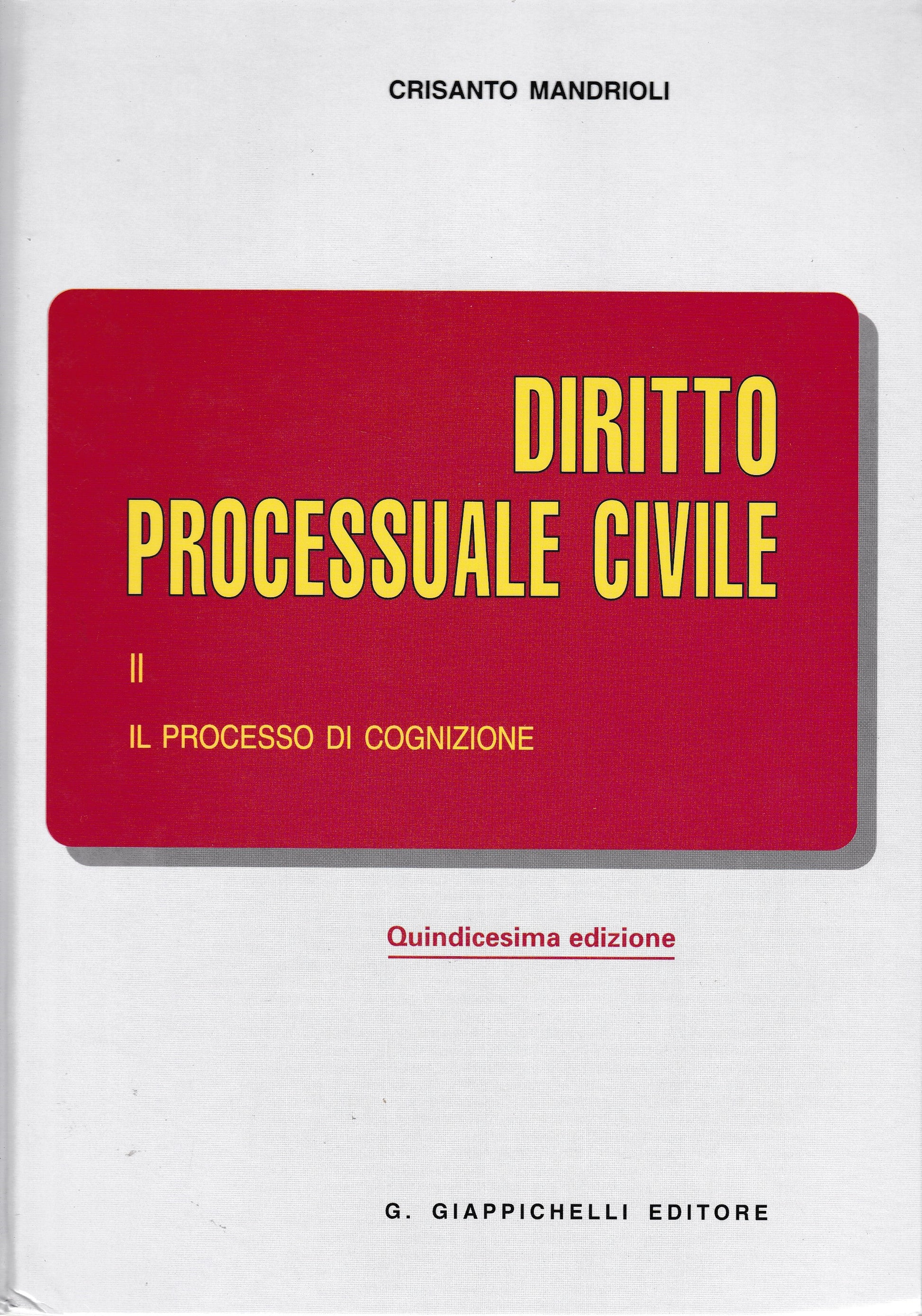 Diritto processuale civile. II - Il processo di cognizione - copertina