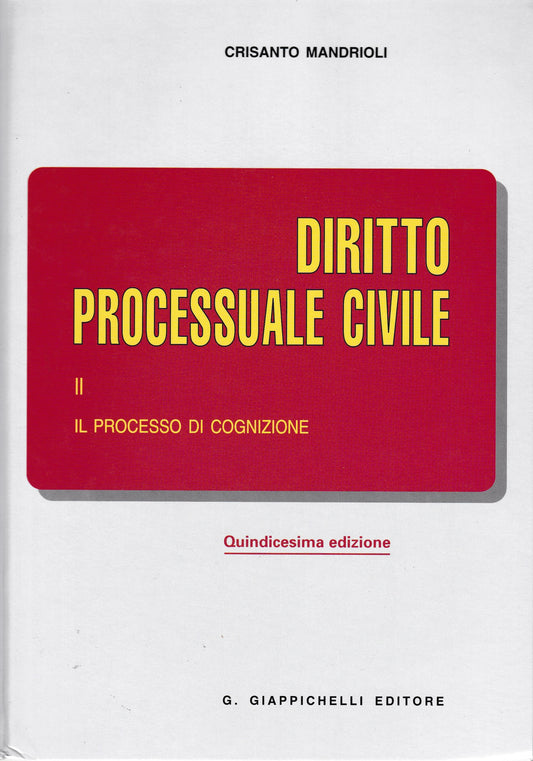 Diritto processuale civile. II - Il processo di cognizione - copertina