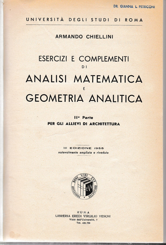 Analisi matematica e geometria analitica. 2ª parte - copertina