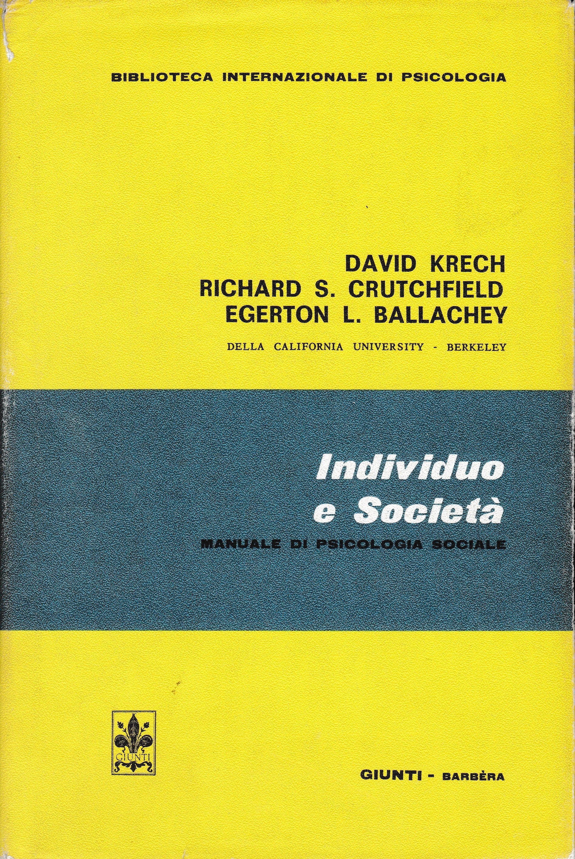 Individuo e società. Manuale di psicologia sociale - copertina