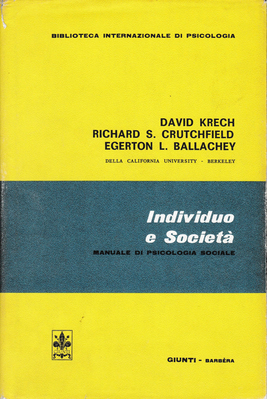 Individuo e società. Manuale di psicologia sociale - copertina