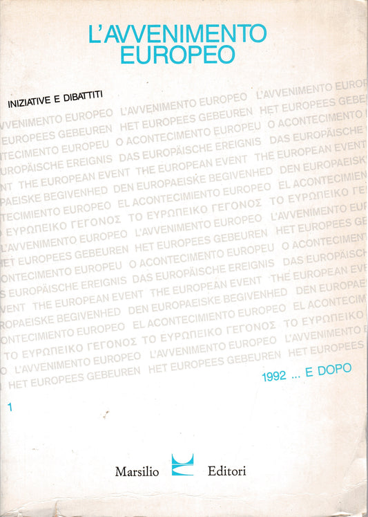 L'avvenimento europeo. 1992..e dopo - copertina