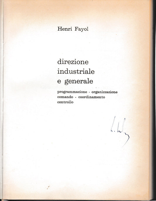Direzione industriale e generale - copertina