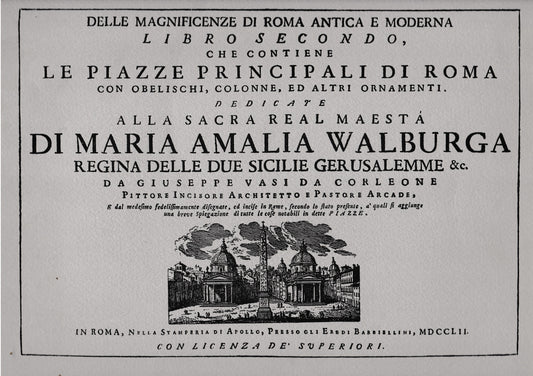 Della magnificenze di Roma antica e moderna. Libro secondo che contiene le piazze principali di Roma con obelischi, colonne, ed altri ornamenti - copertina
