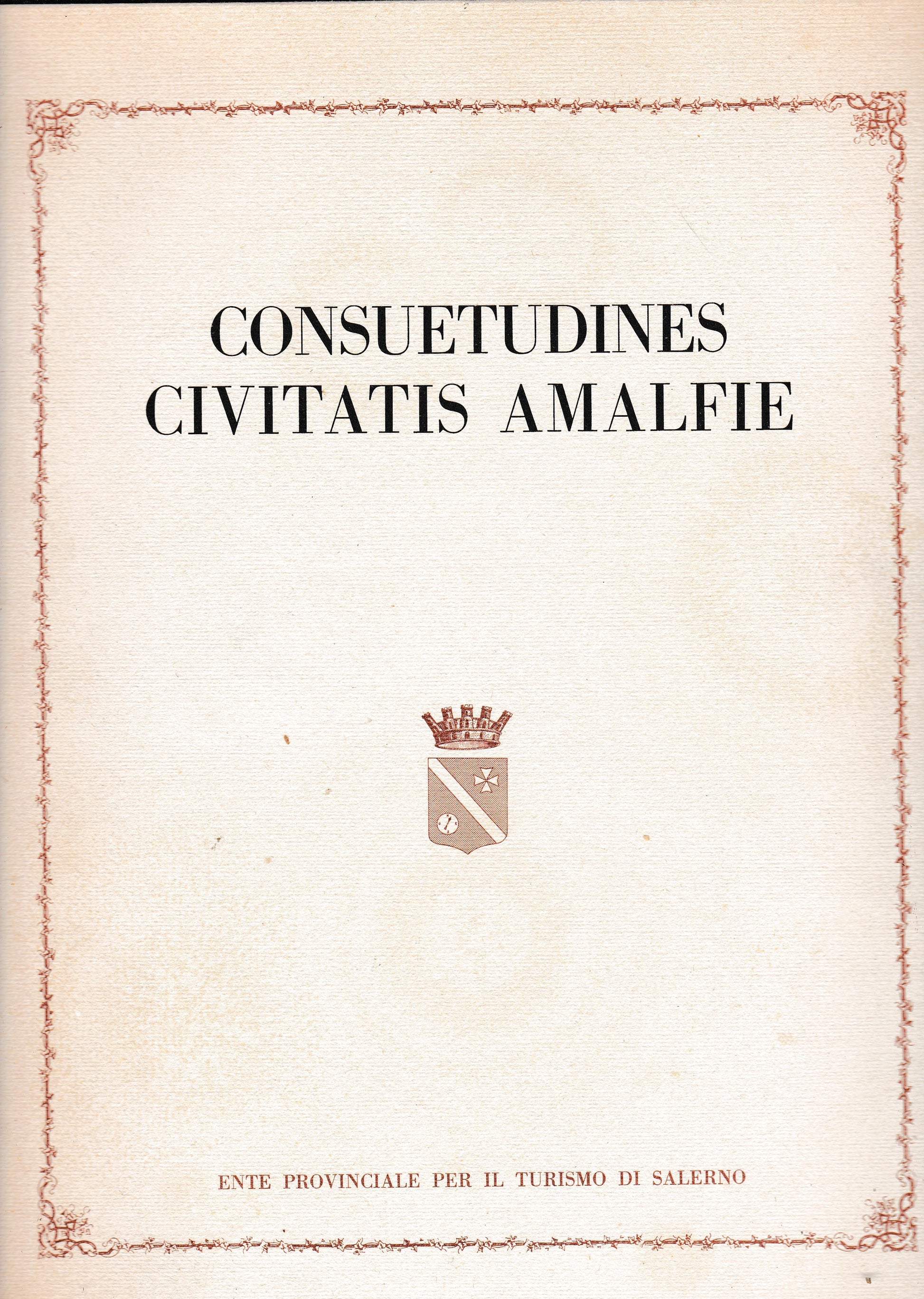 Consuetudines Civitatis Amalfie - copertina