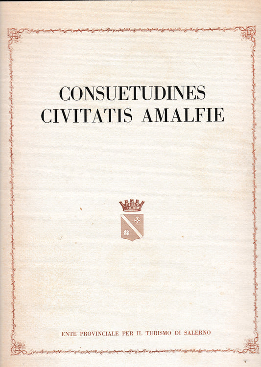 Consuetudines Civitatis Amalfie - copertina