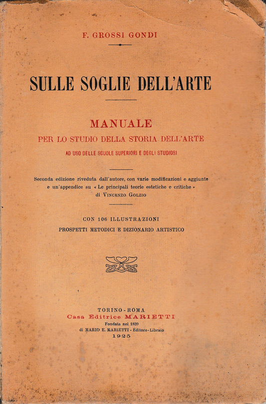 Sulle soglie dell'arte. Manuale per lo studio della storia dell'arte - copertina