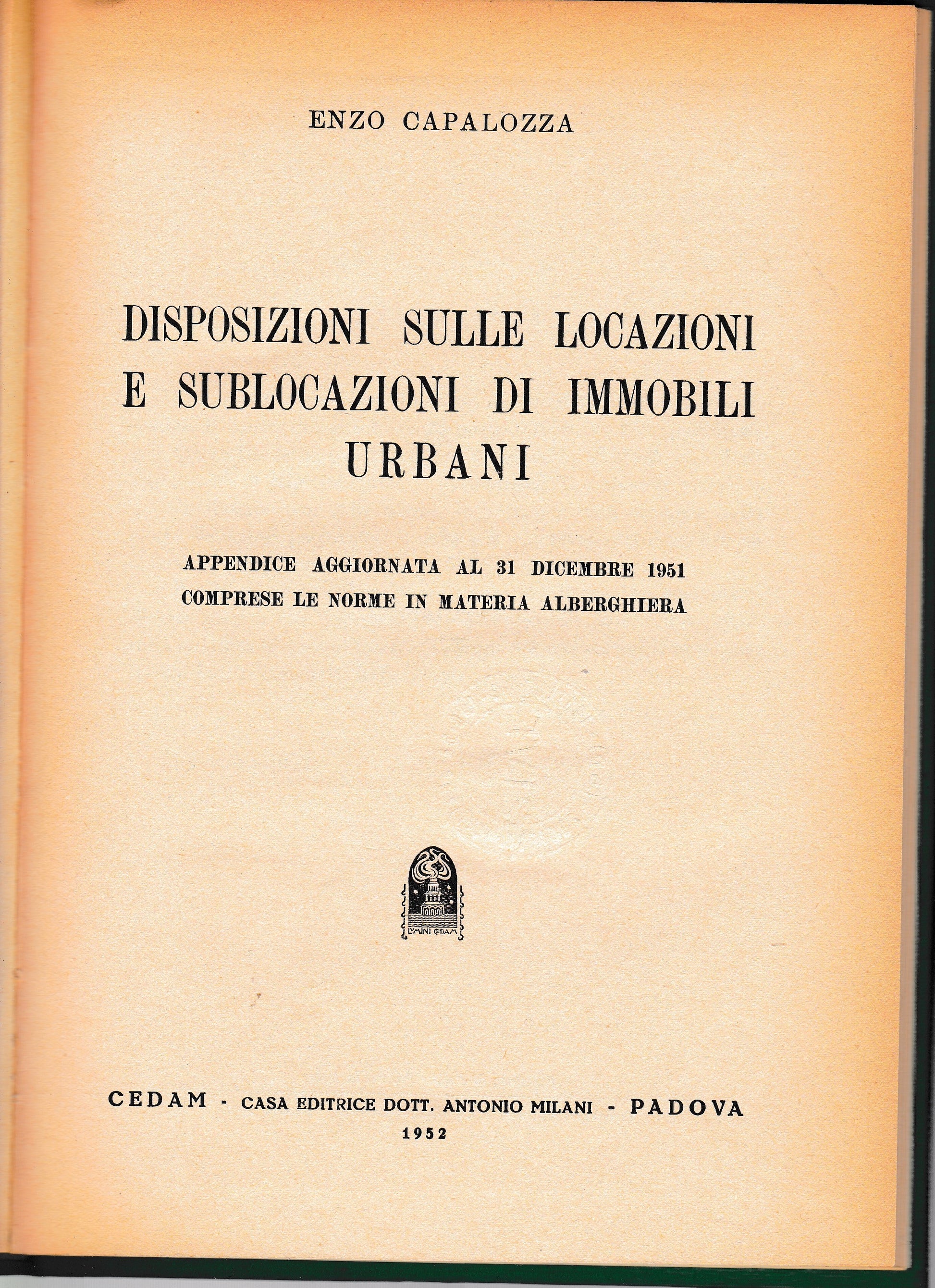 Disposizioni sulle locazioni e sublocazioni di immobili urbani - copertina