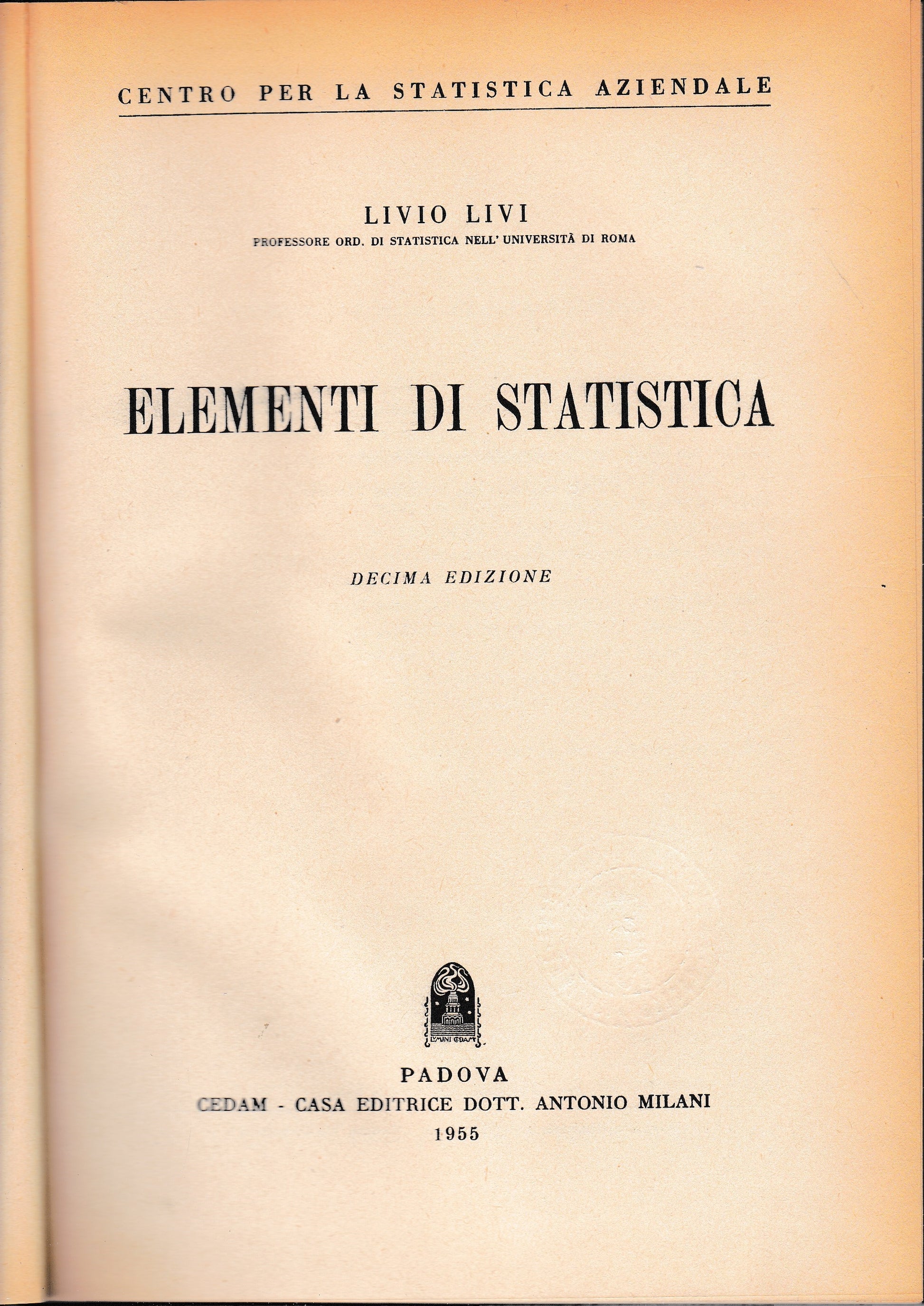 Elementi di statistica - copertina