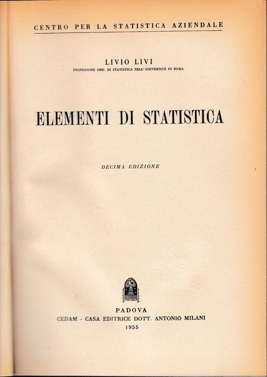 Elementi di statistica - copertina