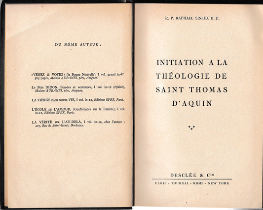 Initation a la théologie de Saint Thomas d'Aquin. Tomo III - copertina