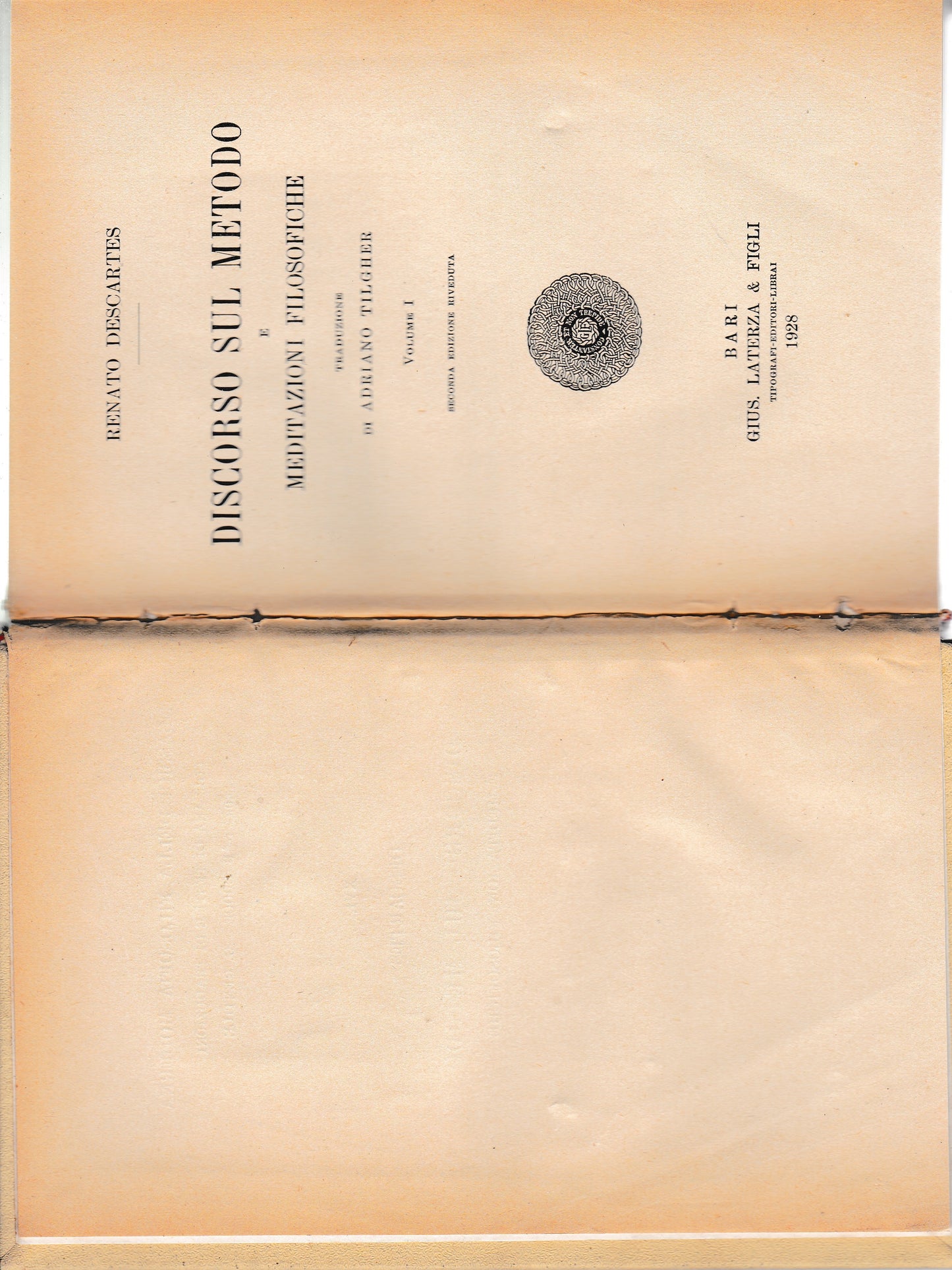 Discorso sul metodo e meditazioni filosofiche. Volume I - copertina