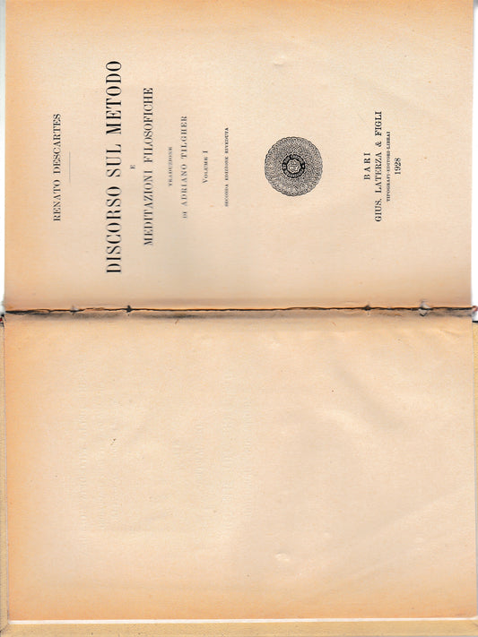 Discorso sul metodo e meditazioni filosofiche. Volume I - copertina