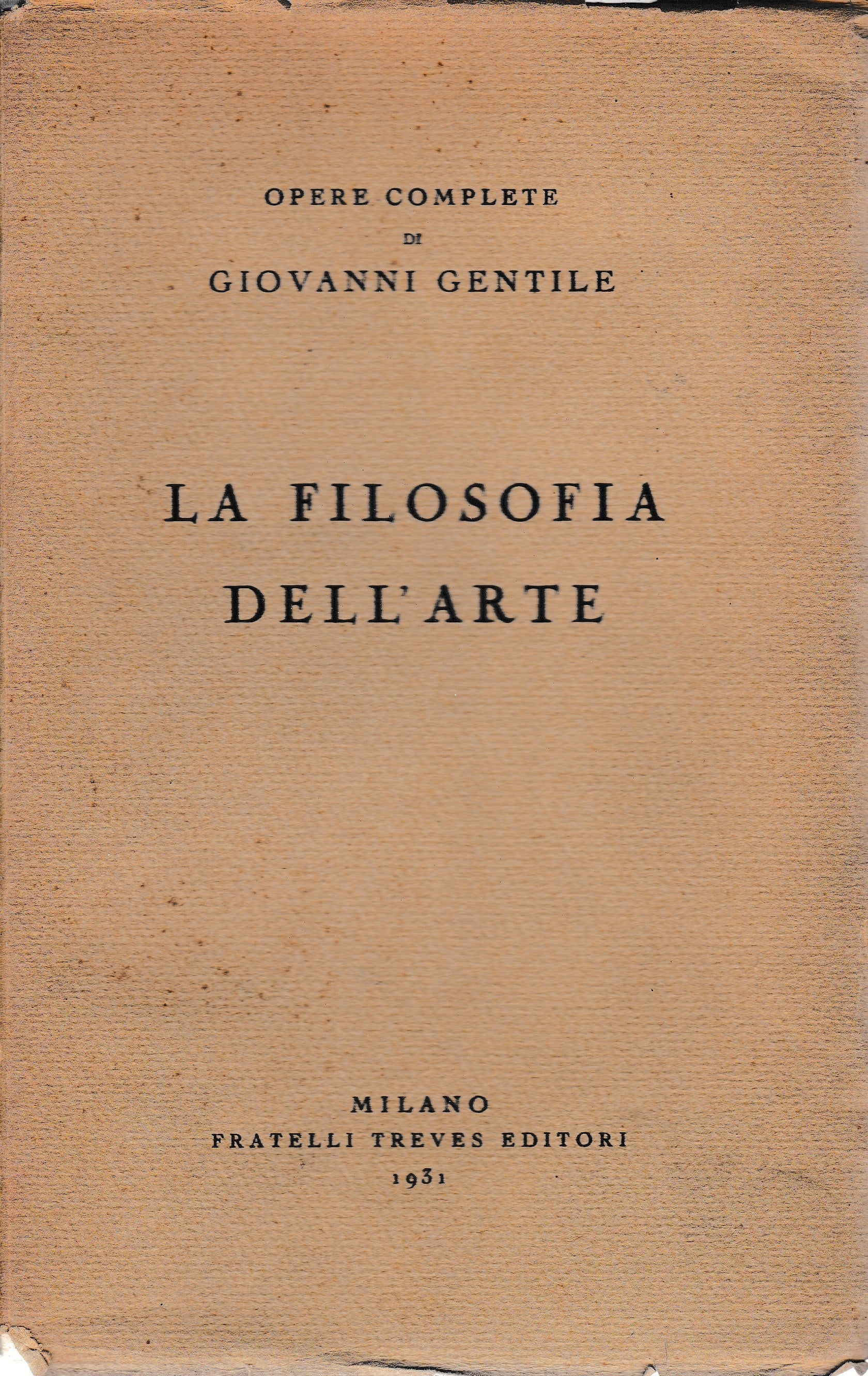 La filosofia dell'arte - copertina