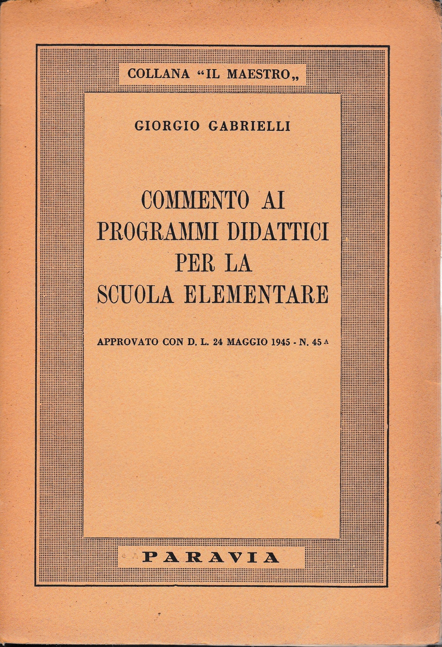 Commento ai programmi didattici per la scuola elementare - copertina