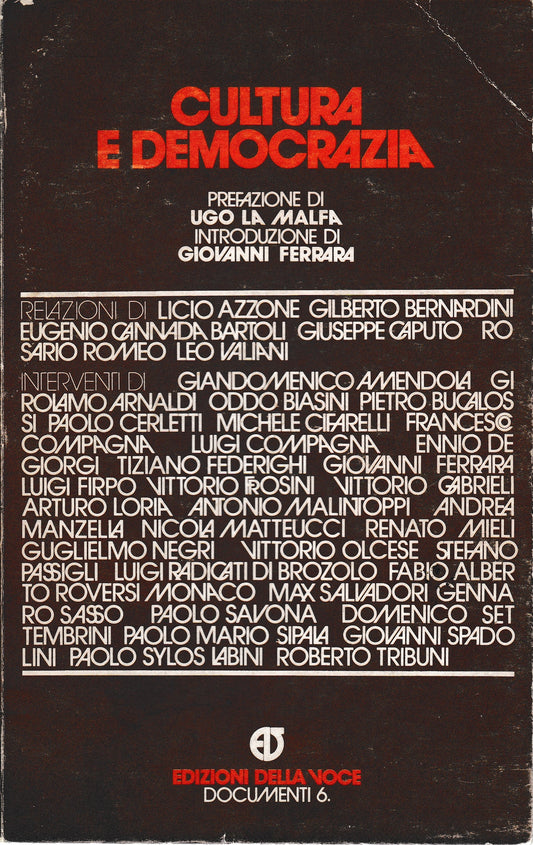 Cultura e democrazia - copertina